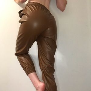 DrawString Leather High-Rise Joggers